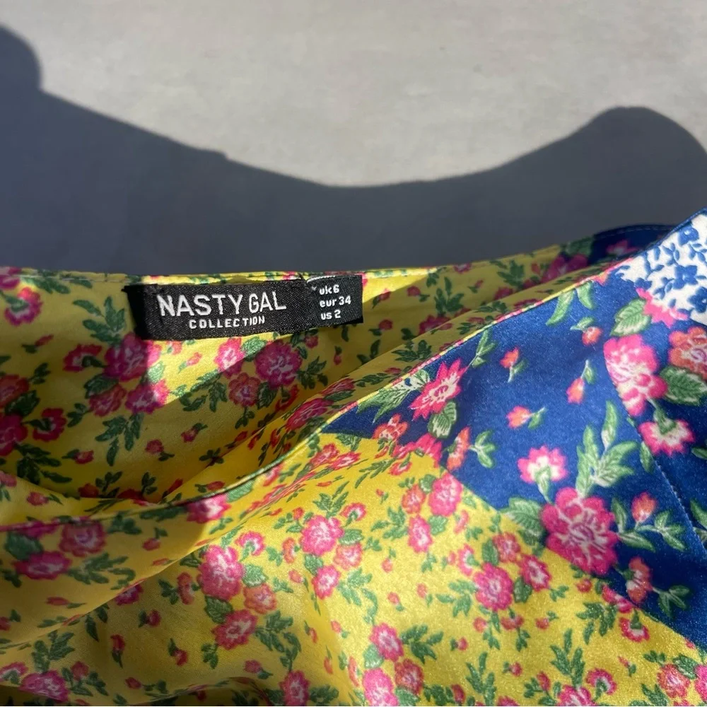 Nasty Gal Floral Patchwork Skirt